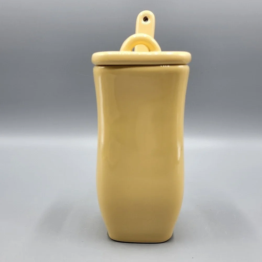 Longaberger Condiment Set Mustard Relish Jars Tray Spoons Ceramic Replacement